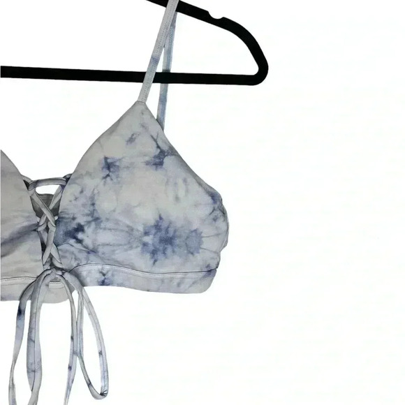 Creatures of XIX Frosted Marble Lace Up Swim Bikini Top XL - Picture 4 of 6